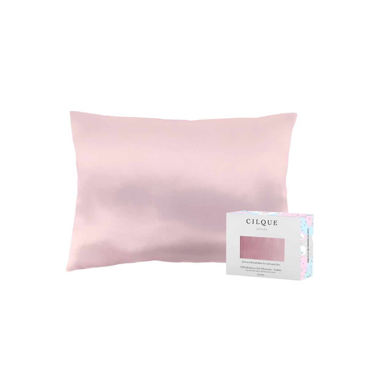 PLUSH SILK TODDLER PILLOWCASE BLUSH CILQUE US