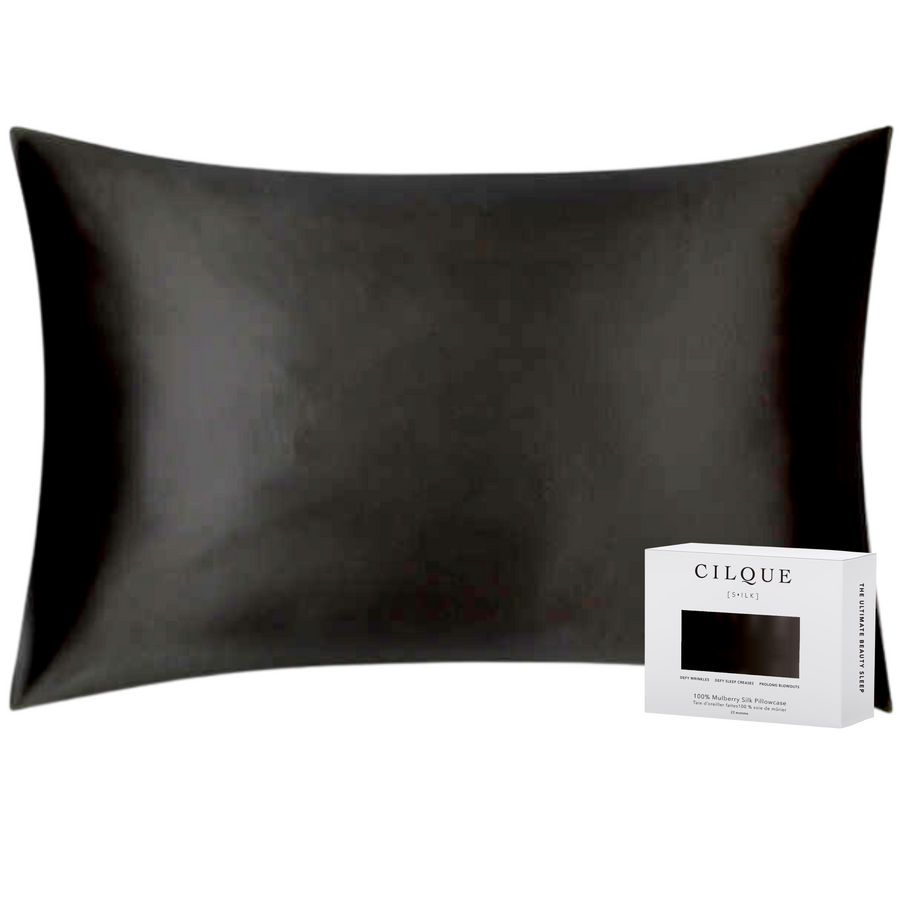 CILQUE Black silk pillowcase