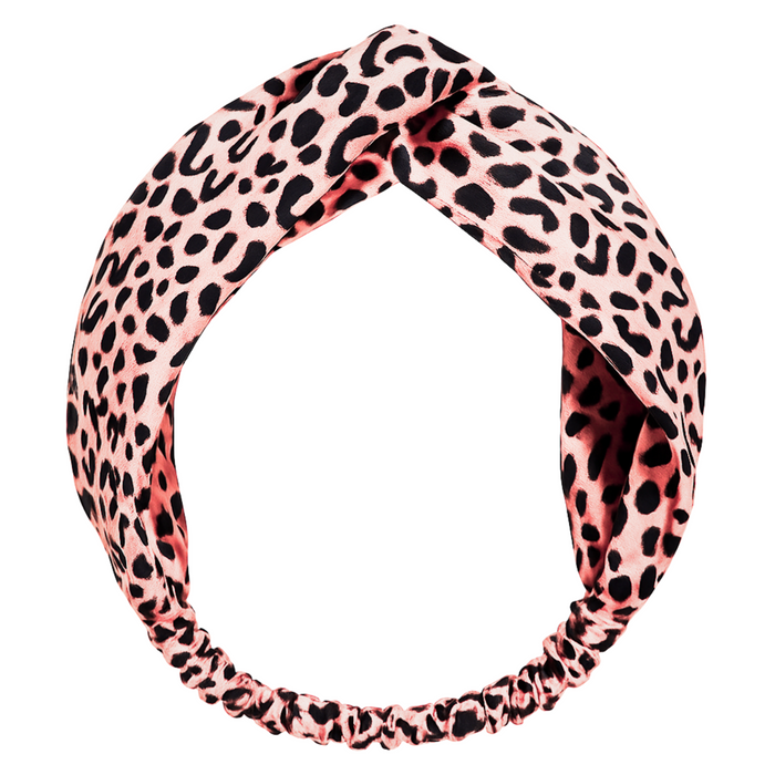 CILQUE Pink Leopard silk top knot headband