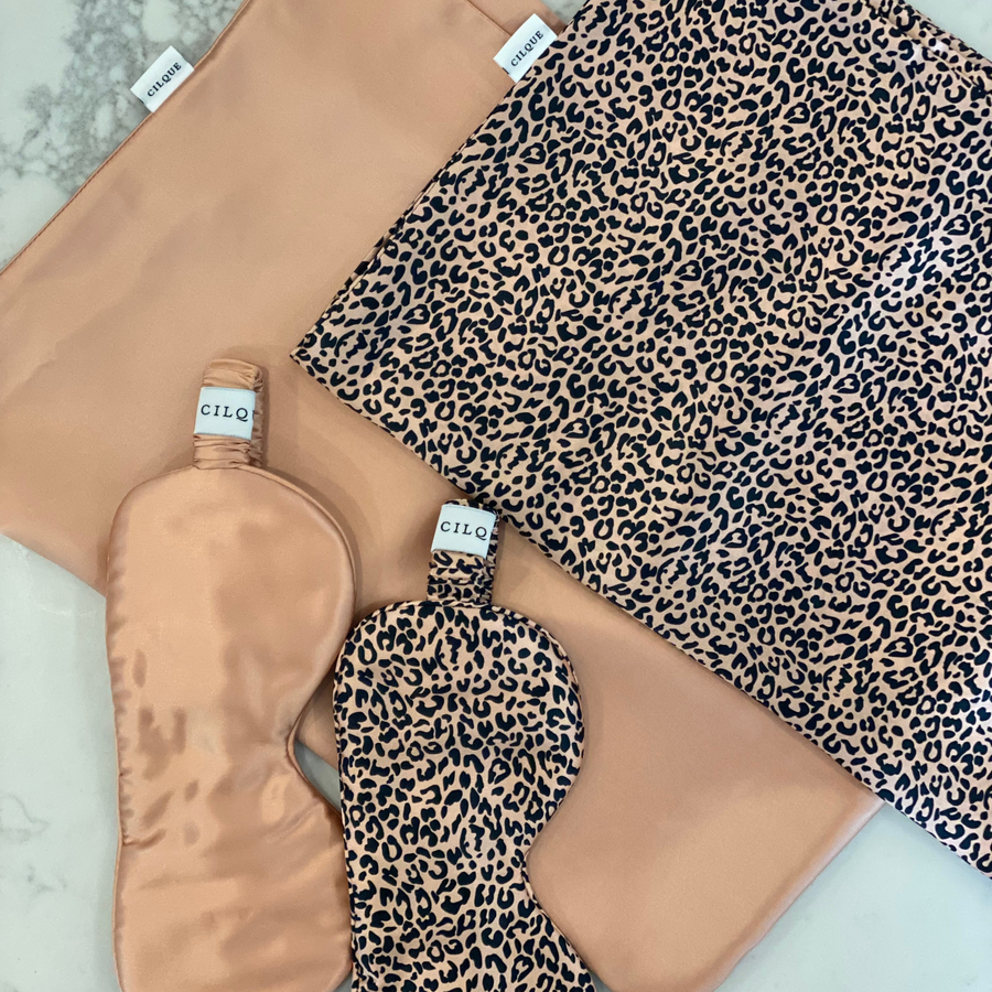 CILQUE Pink Leopard silk pillowcase