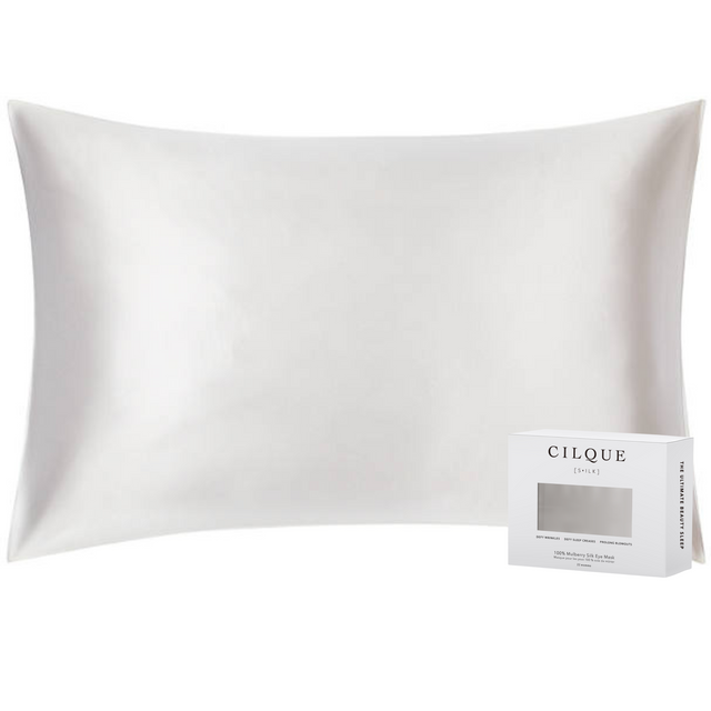Lustrous Silk Pillowcase, Vanilla / Queen