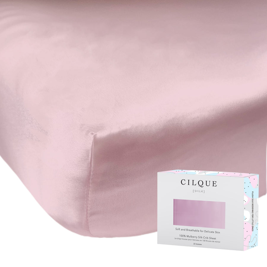 CILQUE Blush silk crib sheet