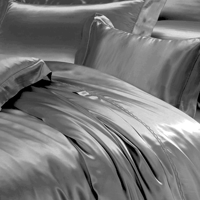 Grey - Lustrous Silk Sheet Set
