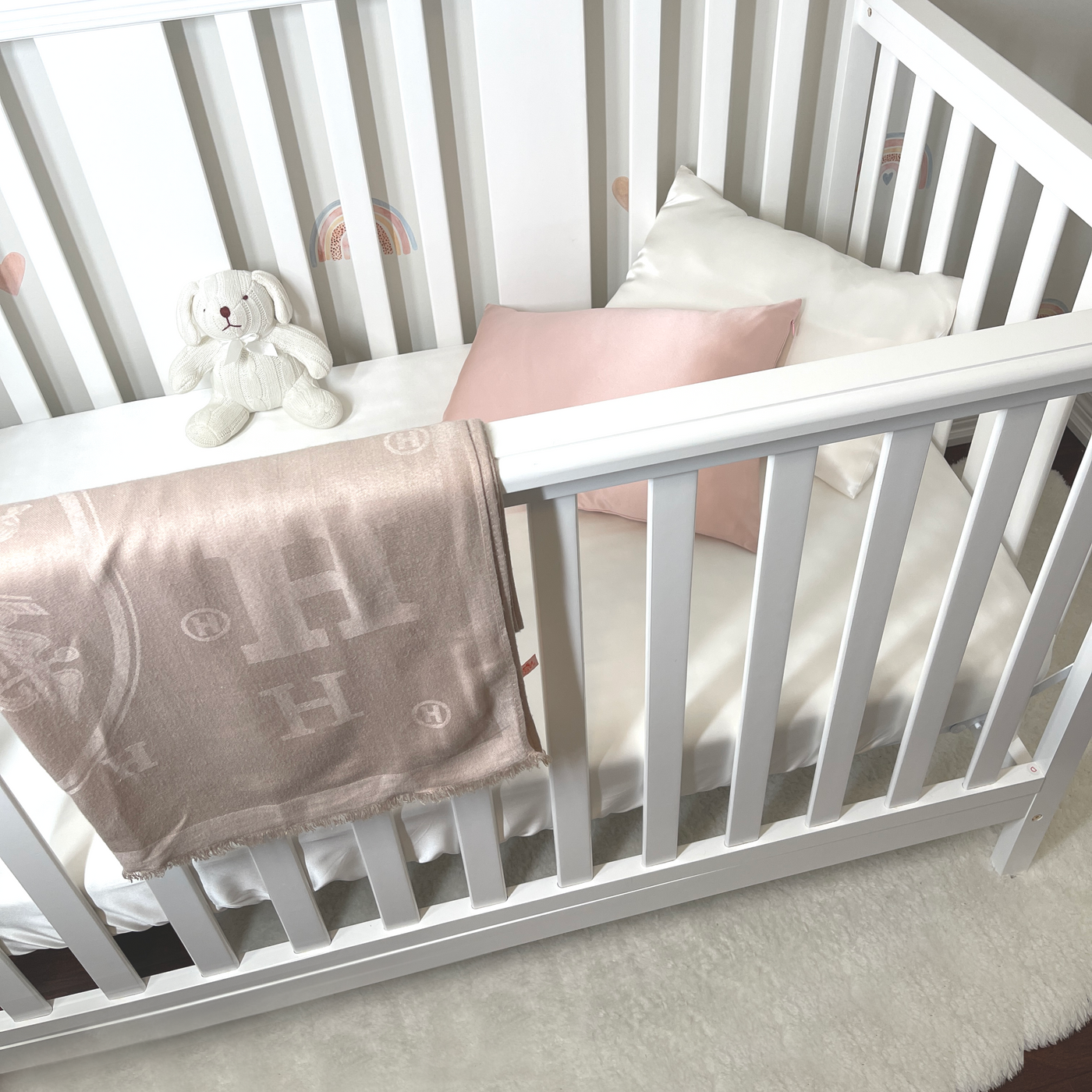 PLUSH SILK CRIB SHEET BLUE CILQUE US