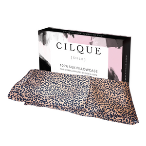 Pink Leopard - Lustrous Silk Pillowcase - King